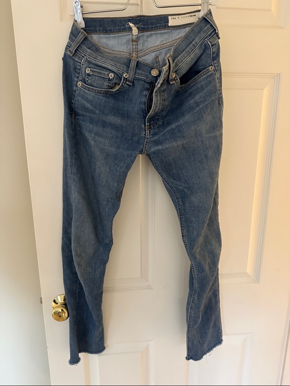rag & bone Woman’s Slim Straight Jeans - Blue Denim